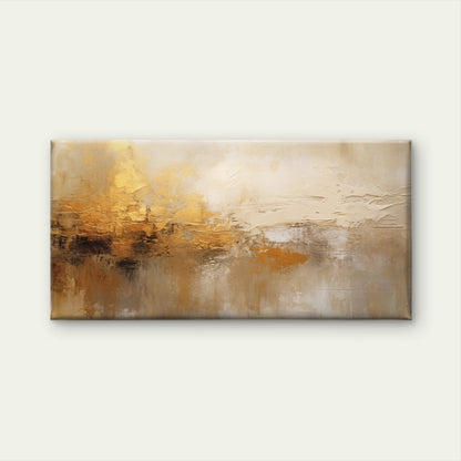 Gold Abstract Landscape Wall Art Canvas Office Home Room Framed 120x60cm