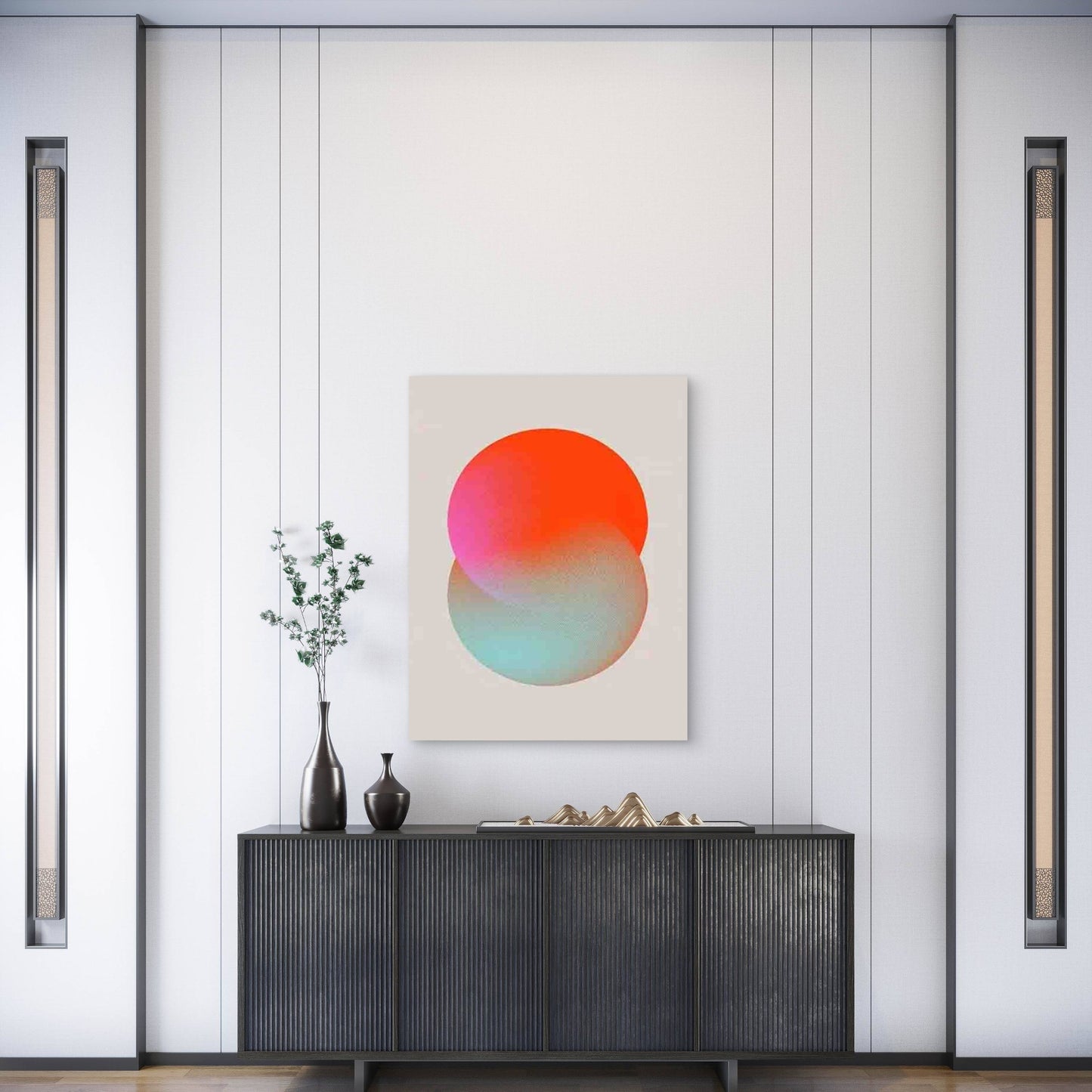 Dreamy Color Gradient Oval Design Metal Print Ready to Hang - Bella Home Decor