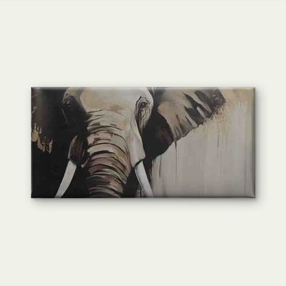 Grey Elephant Vintage Wall Art Canvas Office Home Room Framed 120x60cm