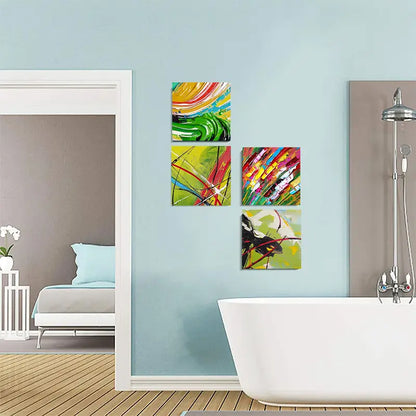 4pcs Vibrant Pigment Overlay Designs PO  Wall Art Canvas Framed