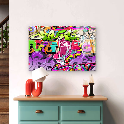 Urban Street Graffiti Neon Tag Pattern  Acrylic Glass Printing Wall Art Australian Made Quality
