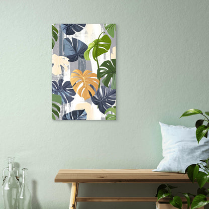 Abstract Monstera Tropical Plant Foliage 40x60cm Metal Print Ready to Hang