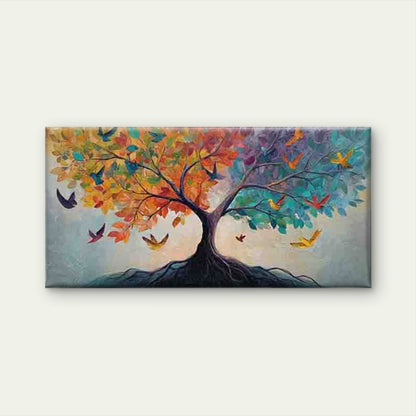 Tree with Flying Birds Wall Art Canvas Office Home Room Framed 120x60cm