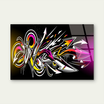 Modern Abstract Graffiti Art Spray Paint  Acrylic Glass Printing Wall Art Australian Made Quality