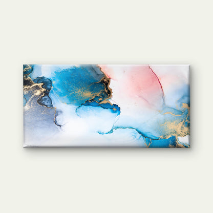 Blue Marble Ink Art Wall Art Canvas Office Home Room Framed 120x60cm - Bella Home Decor
