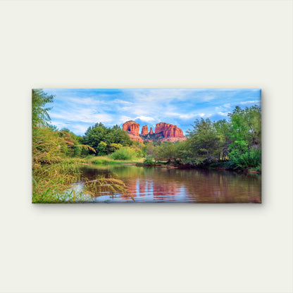 Cathedral Rock Creek Sedona Wall Art Canvas Office Home Room Framed 120x60cm