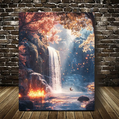 Dreamlike Squirrel Scene with Crystal Clear  40x60cm Metal Print Ready to Hang - Bella Home Decor