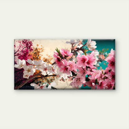 Spring Peach Tree Blossoms Wall Art Canvas Office Home Room Framed 120x60cm