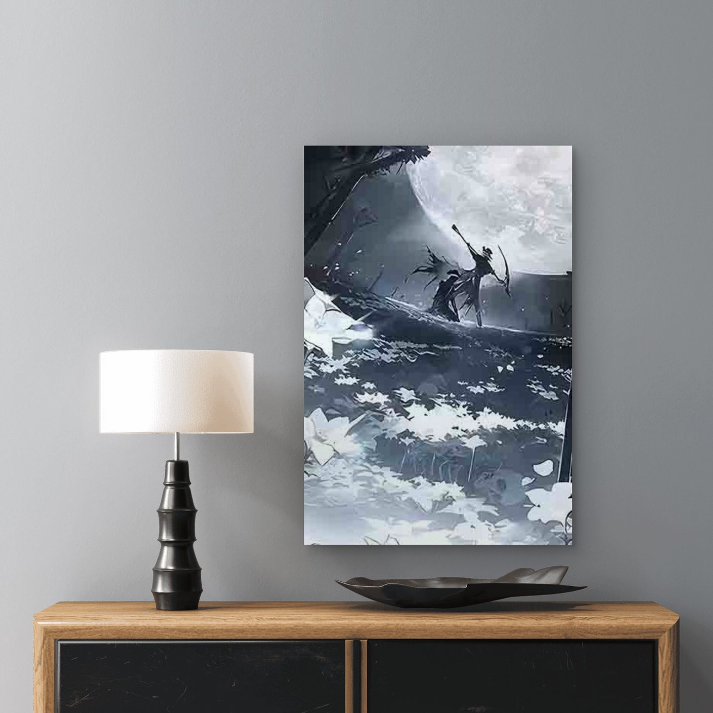 Dark Fantasy Themed Adventure Illustration 40x60cm Metal Print Ready to Hang - Bella Home Decor