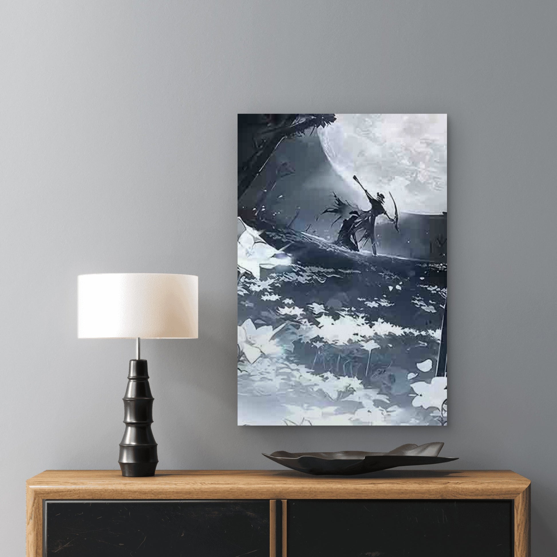 Dark Fantasy Themed Adventure Illustration 40x60cm Metal Print Ready to Hang - Bella Home Decor