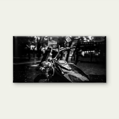 Black And White Motorcycle View Wall Art Canvas Office Home Room Framed 120x60cm