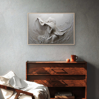 White Lady with a Hat Wall Sculpture Photograph Print 100% Australian Made