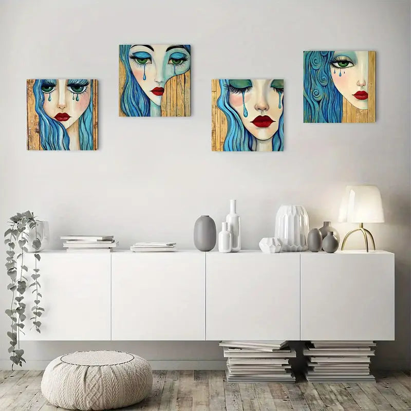 4pcs Hang Stunning Ballerin Wall Art Canvas Framed
