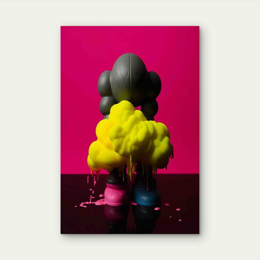 Melting Neon Sculpture 60x90cm Metal Print Ready to Hang