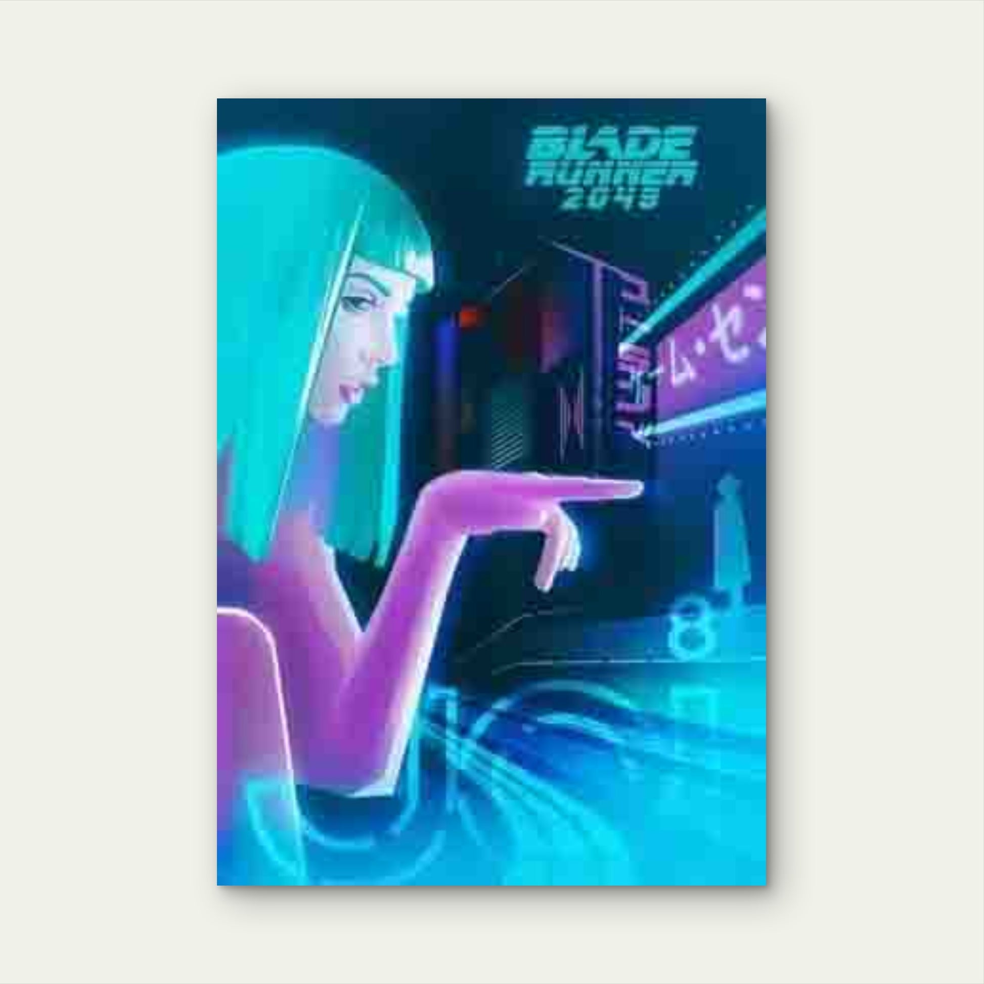 Futuristic Neon Signs, Rain-Soaked Cityscape 60x90cm Metal Print Ready to Hang - Bella Home Decor