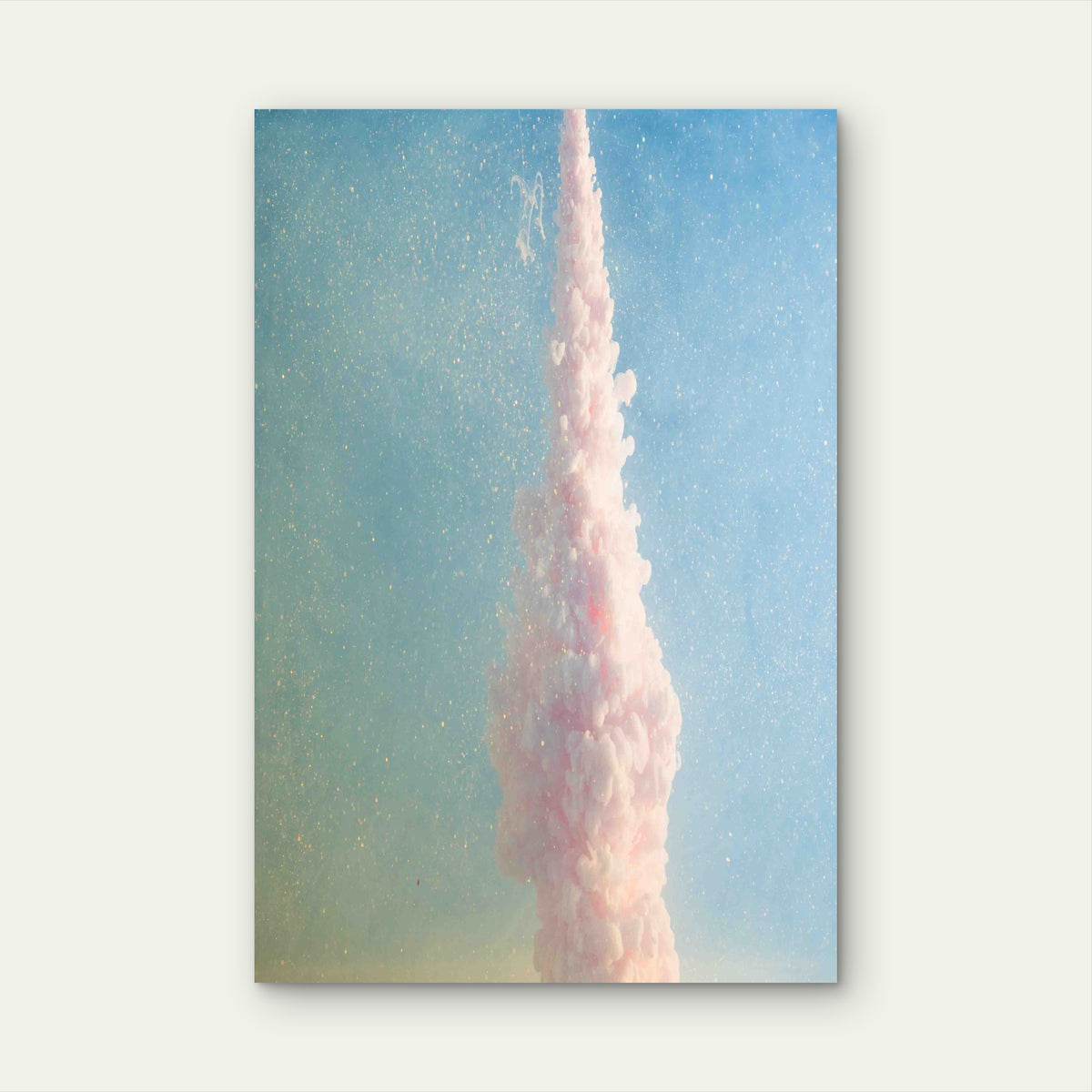 Vibrant Pink Explosion Smoke Clouds Fills Sky 60x90cm Metal Print Ready to Hang