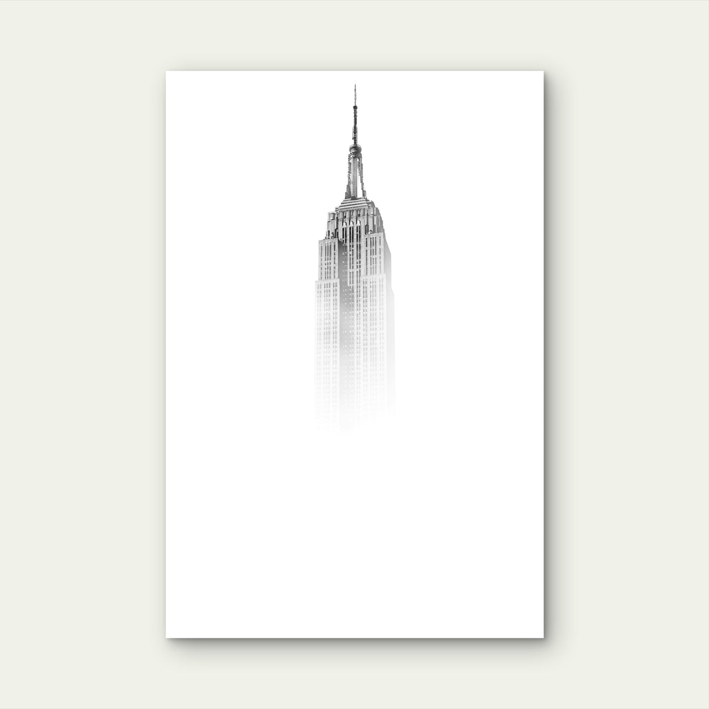 Empire State Building Minimalist Fog 40x60cm Metal Print Ready to Hang