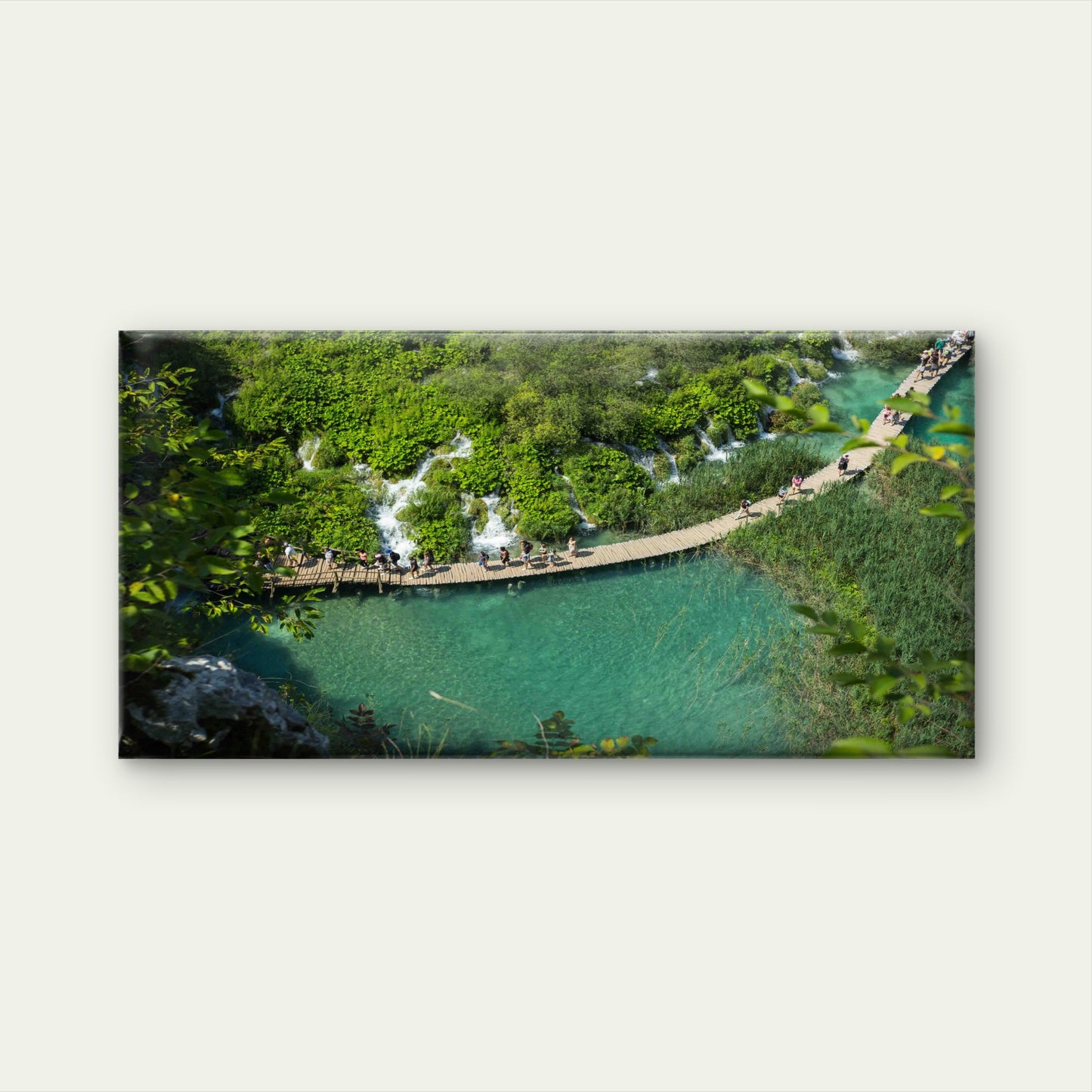 Beautiful View Plitvice Lakes Wall Art Canvas Office Home Room Framed 120x60cm - Bella Home Decor
