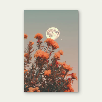 Vanilla Sky with Full Moon Nature 40x60cm Metal Print Ready to Hang