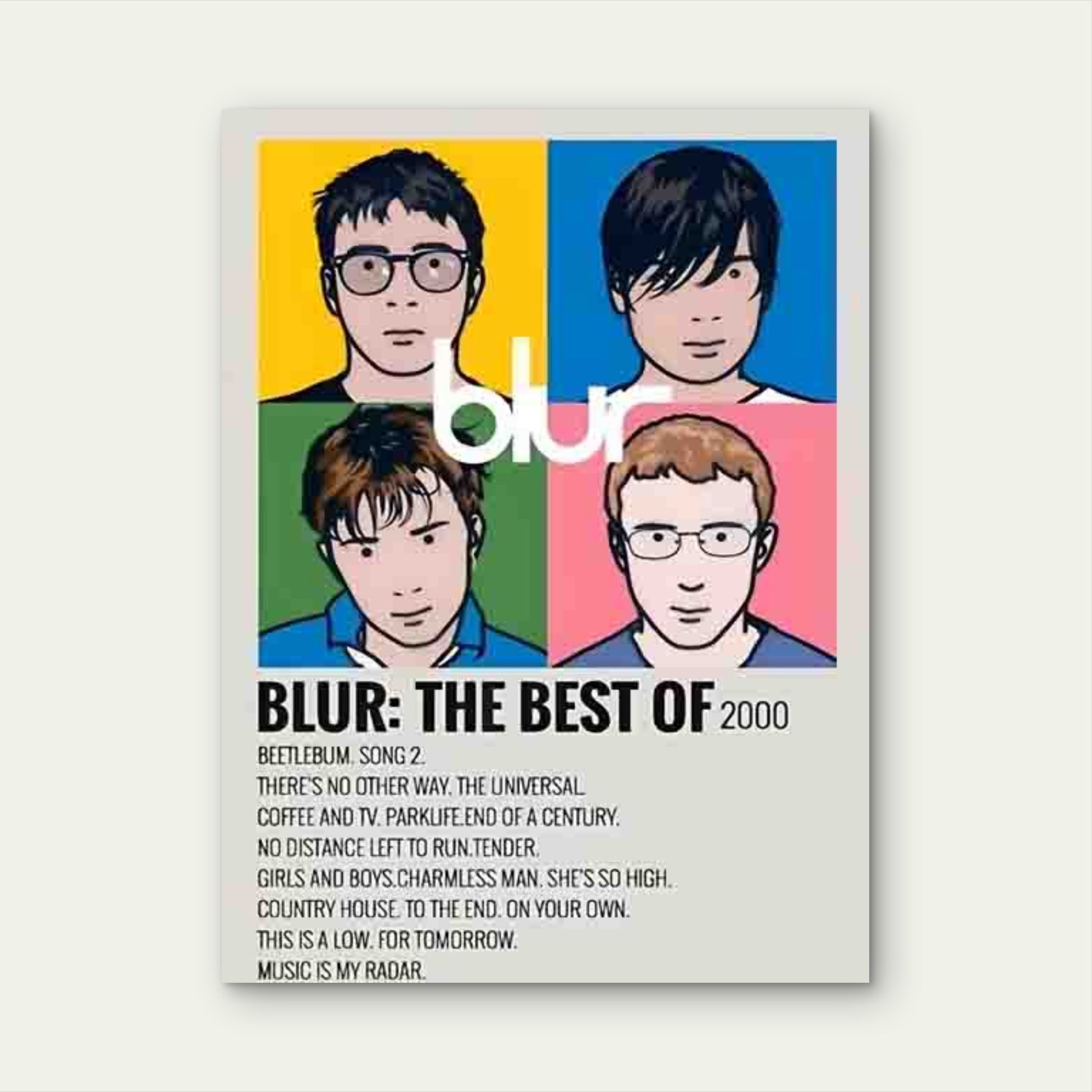 Blur 'The Best of 2000' Graphic Album Metal Print Ready to Hang - Bella Home Decor