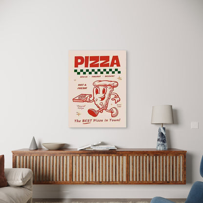 Vintage Pizza Themed Metal Print Ready to Hang