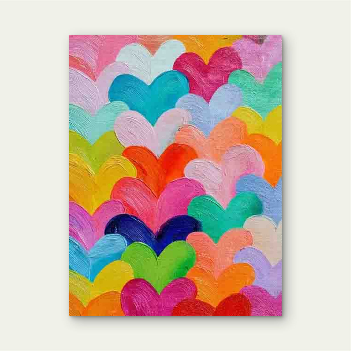 Rainbow Hearts 60x90cm Metal Print Ready to Hang