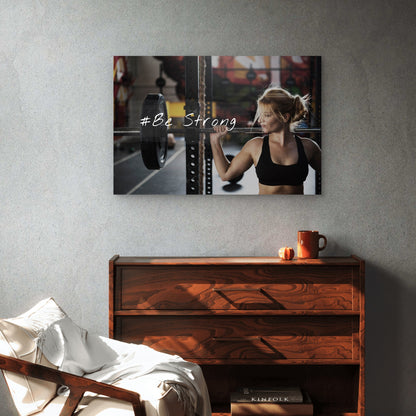 Be Strong Female Weightlifter Gym Fitness Motivational 5mm thick Plastic Poster Ready to Hang 90x60cm
