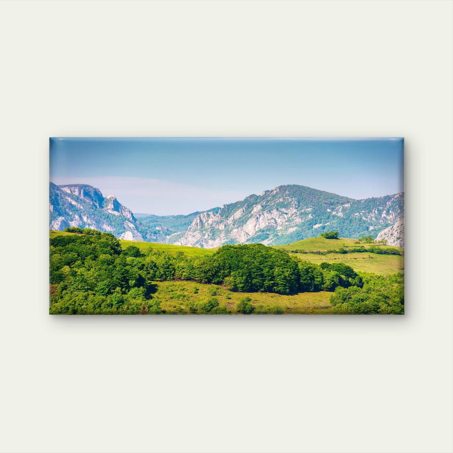 Green Mountain Valley Hills Ridge Wall Art Canvas Office Home Framed 120x60cm