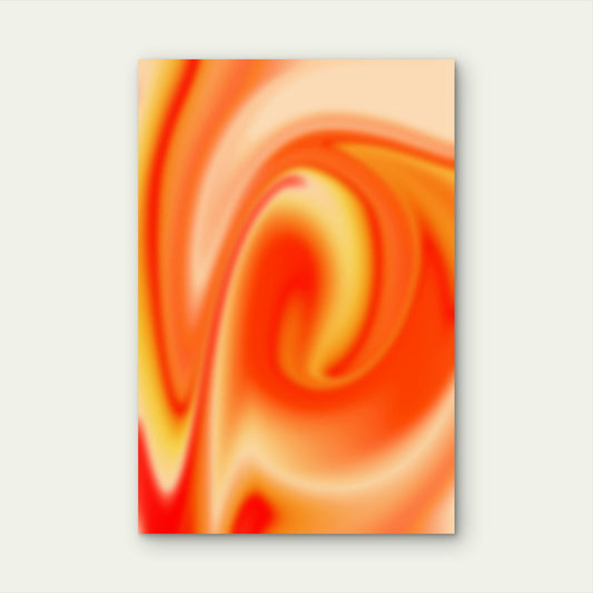 Vibrant Abstract Swirl of Warm Colors 40x60cm Metal Print Ready to Hang