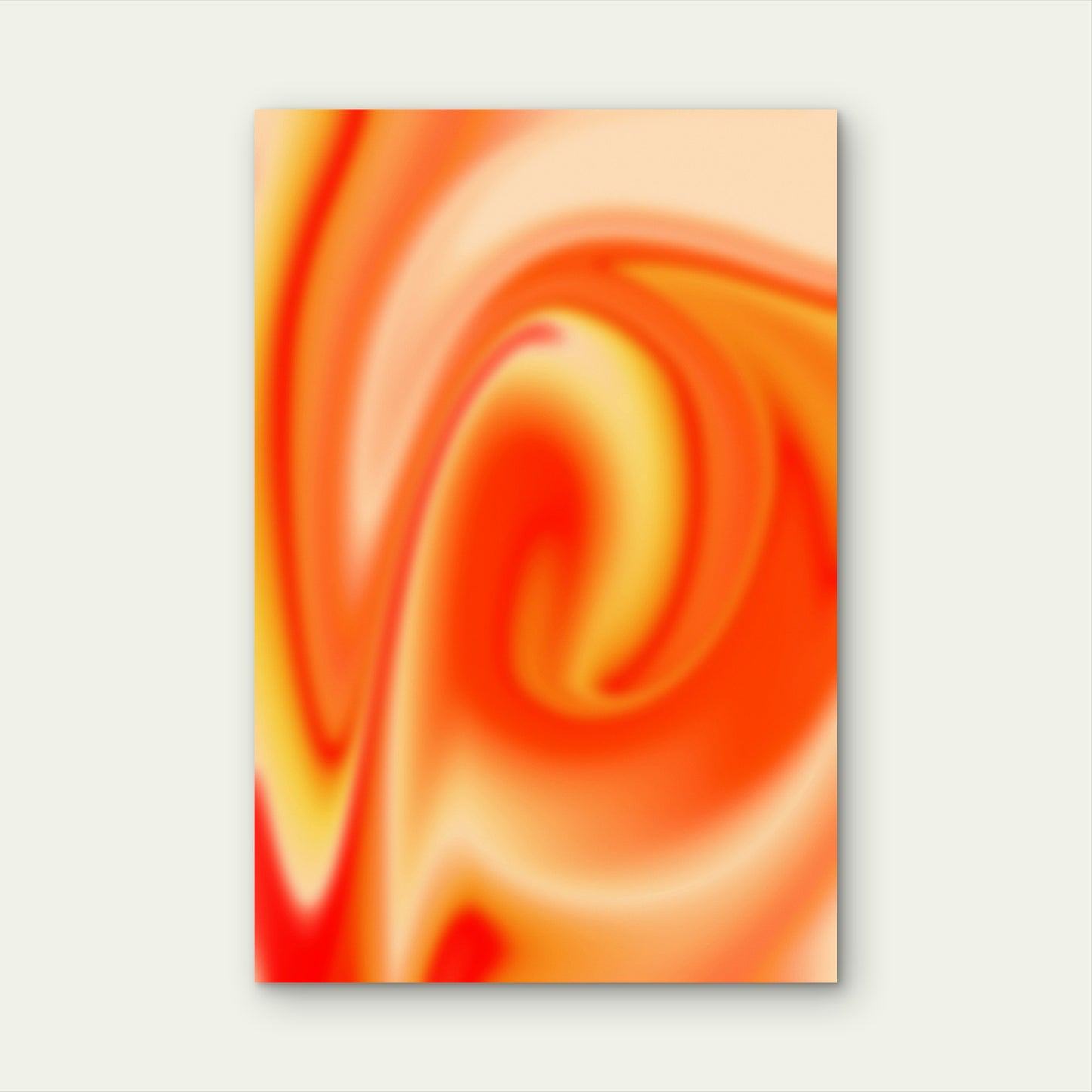 Vibrant Abstract Swirl of Warm Colors 60x90cm Metal Print Ready to Hang