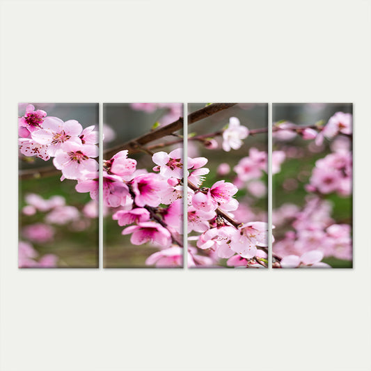 4pcs Beautiful Pink Sakura Blossom Branches Wall Art Canvas Framed 45x80cm - High Quality Print 100% Australian Made Wall Canvas Ready to Hang