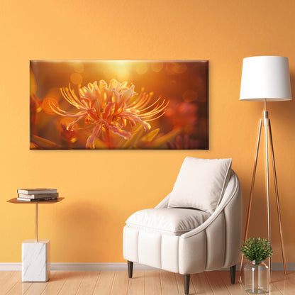 Golden Hour Spider Lily Wall Art Canvas Office Home Room Framed 120x60cm