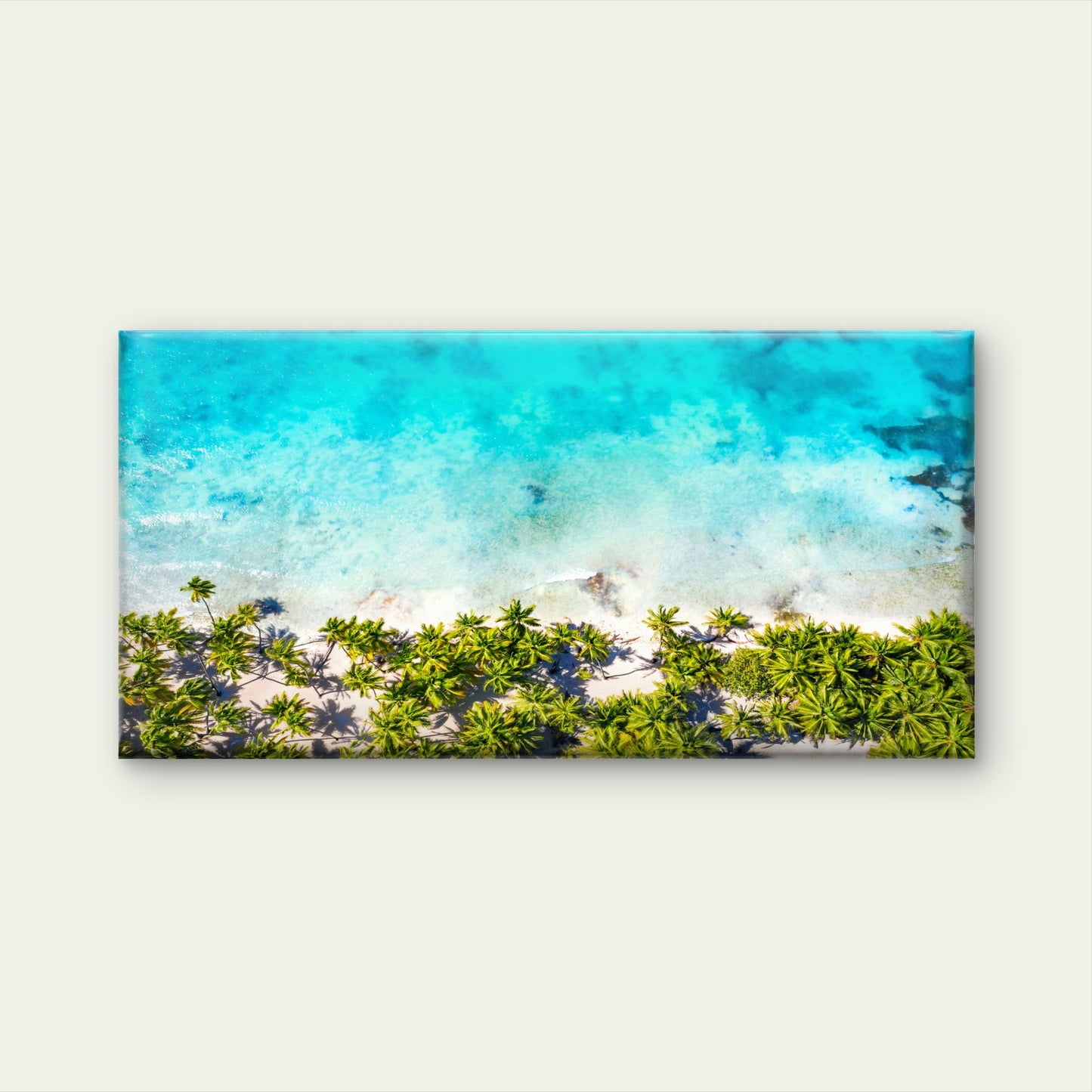 Beach Paradise From Above Wall Art Canvas Office Home Room Framed 120x60cm