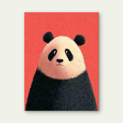Soft Pink - Adorable Panda Design Metal Print Ready to Hang