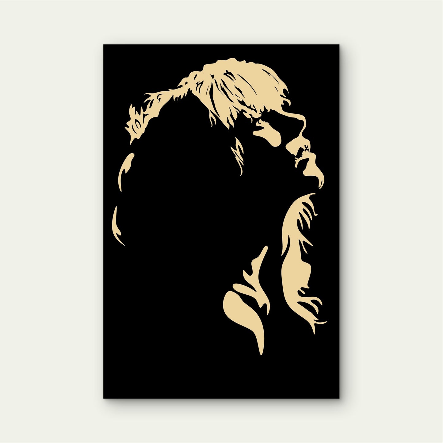 Abstract Pop Star Singer Music Icon Gold 40x60cm Metal Print Ready to Hang
