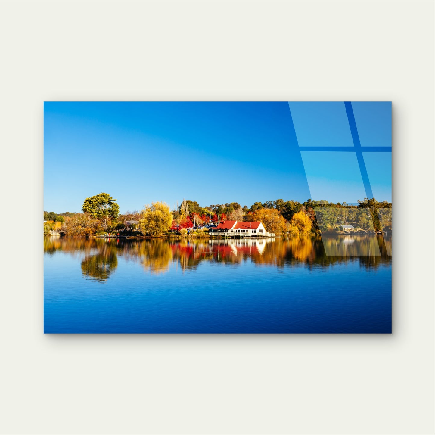 Lake Daylesford Victoria Autumn Tree Acrylic Glass Printing Wall Art Australian Made Quality