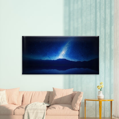 Night Sky Over Mountains Wall Art Canvas Office Home Room Framed 120x60cm
