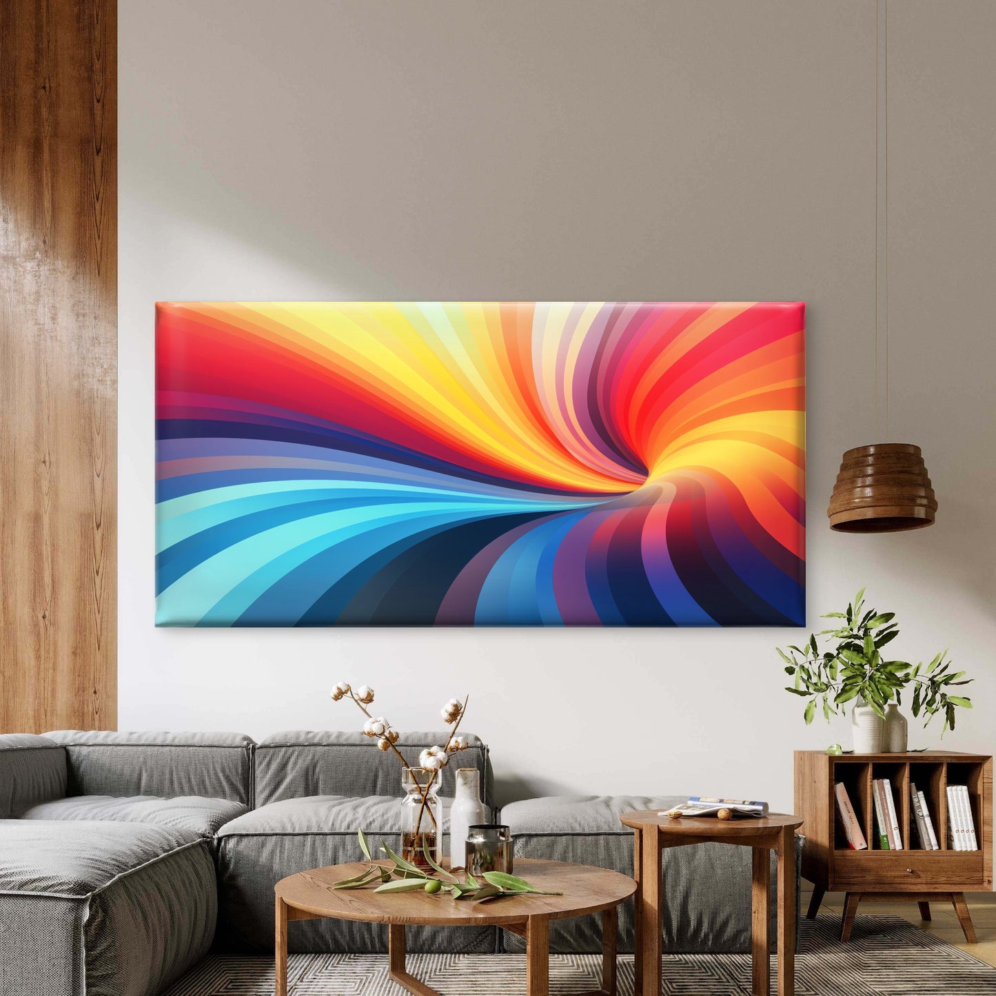 Colorful abstract swirl Decor Wall Art Canvas Office Home Room Framed 120x60cm
