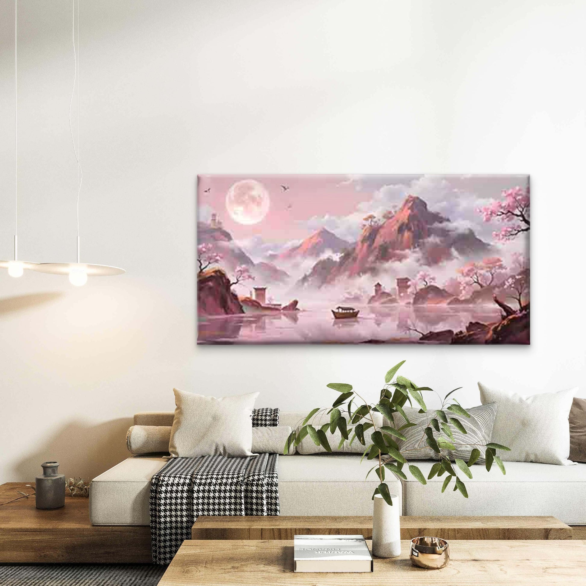 Dreamy Chinese-Style Landscape Wall Art Canvas Office Home Room Framed 120x60cm - Bella Home Decor
