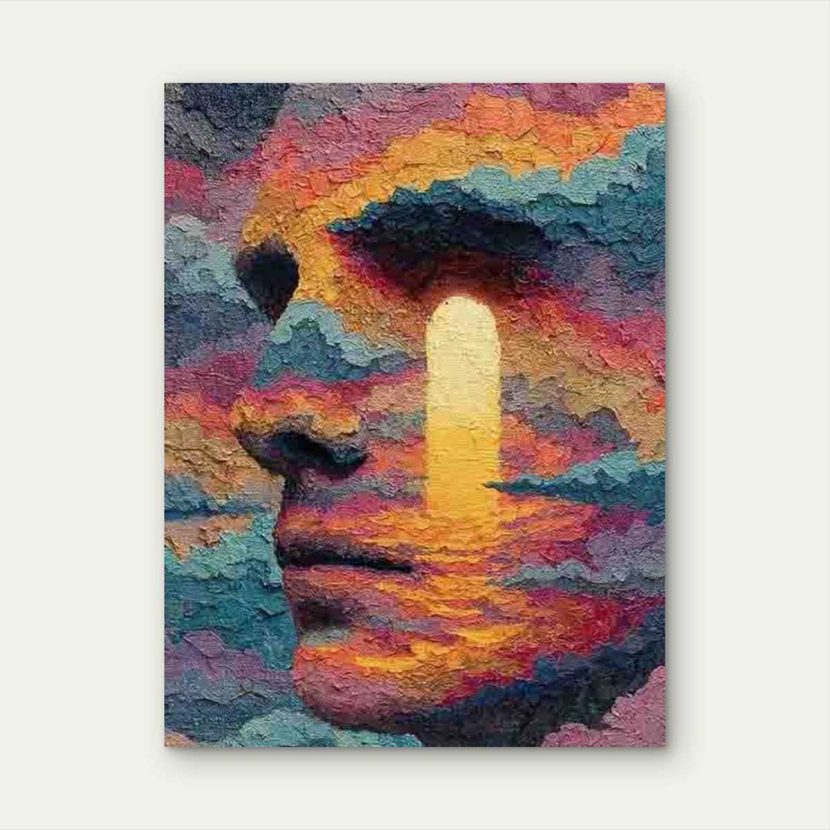 Abstract Surreal Cloud Head 60x90cm Metal Print Ready to Hang
