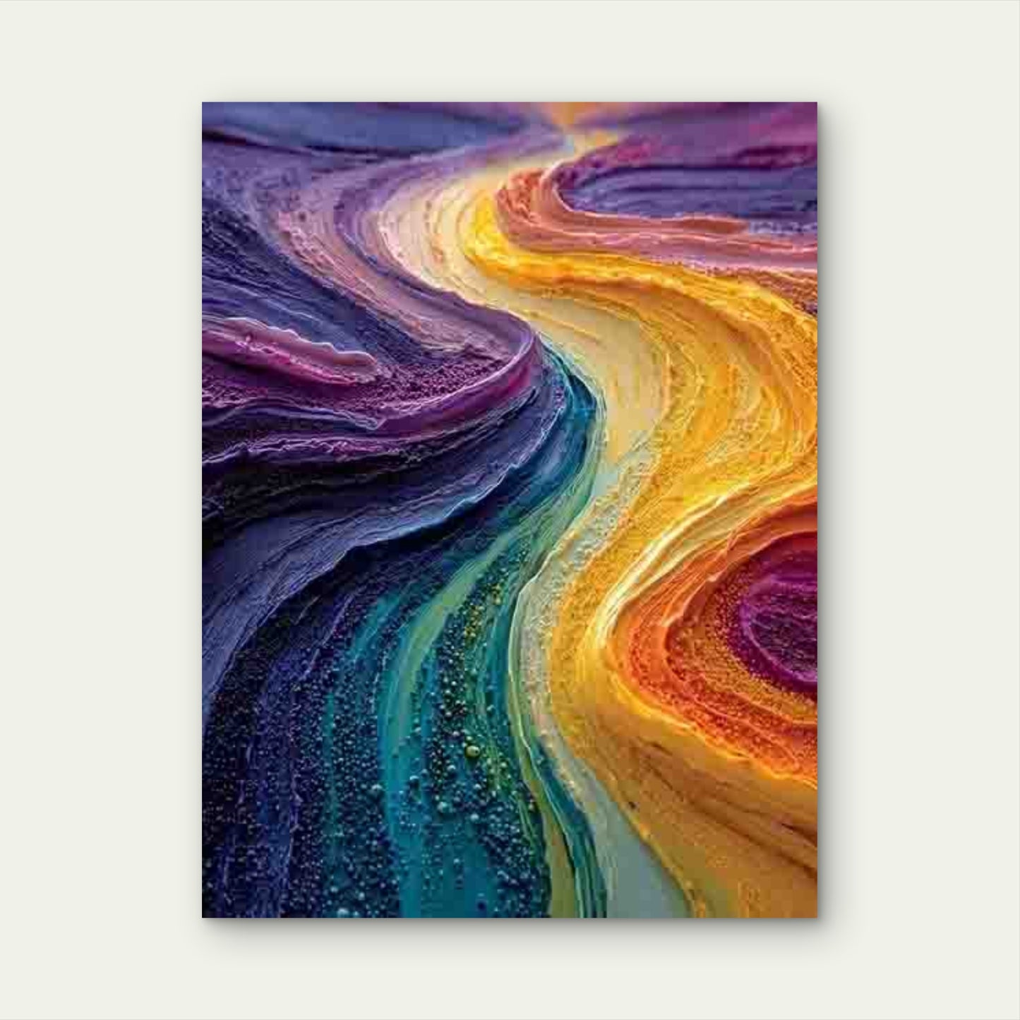 Abstract Design with Vibrant Swirling Patterns Metal Print Ready to Hang