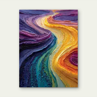 Abstract Design with Vibrant Swirling Patterns Metal Print Ready to Hang
