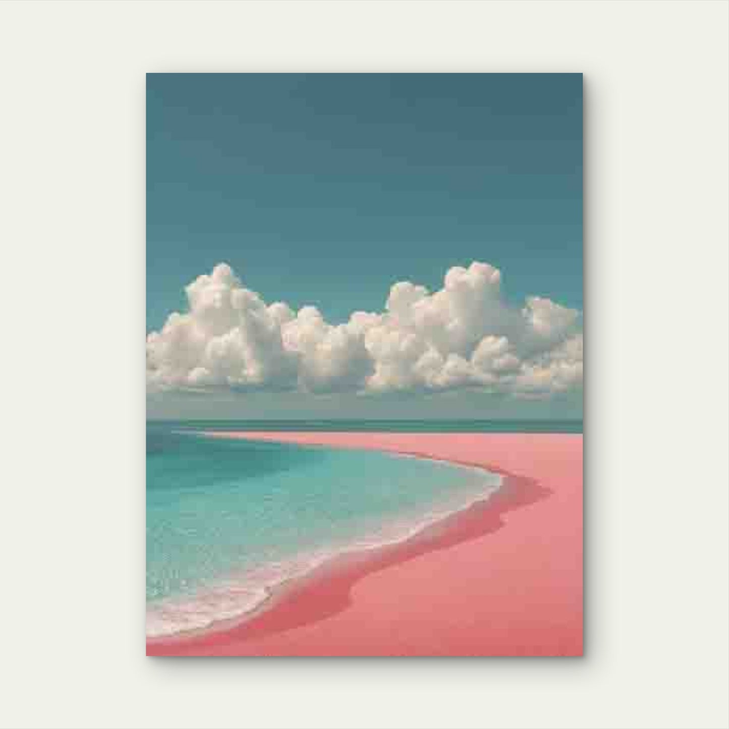 Beautiful Beach with Pink Sand60x90cm Metal Print Ready to Hang - Bella Home Decor