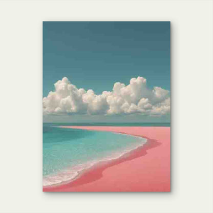 Beautiful Beach with Pink Sand60x90cm Metal Print Ready to Hang - Bella Home Decor