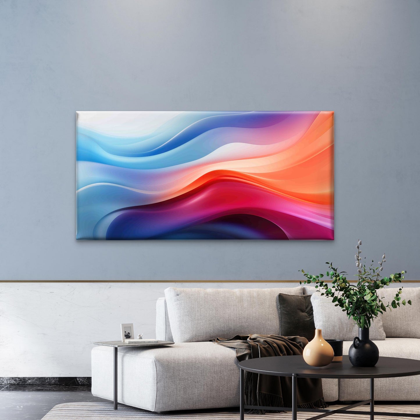Abstract Modern Colorful Wall Art Canvas Office Home Room Framed 120x60cm - Bella Home Decor