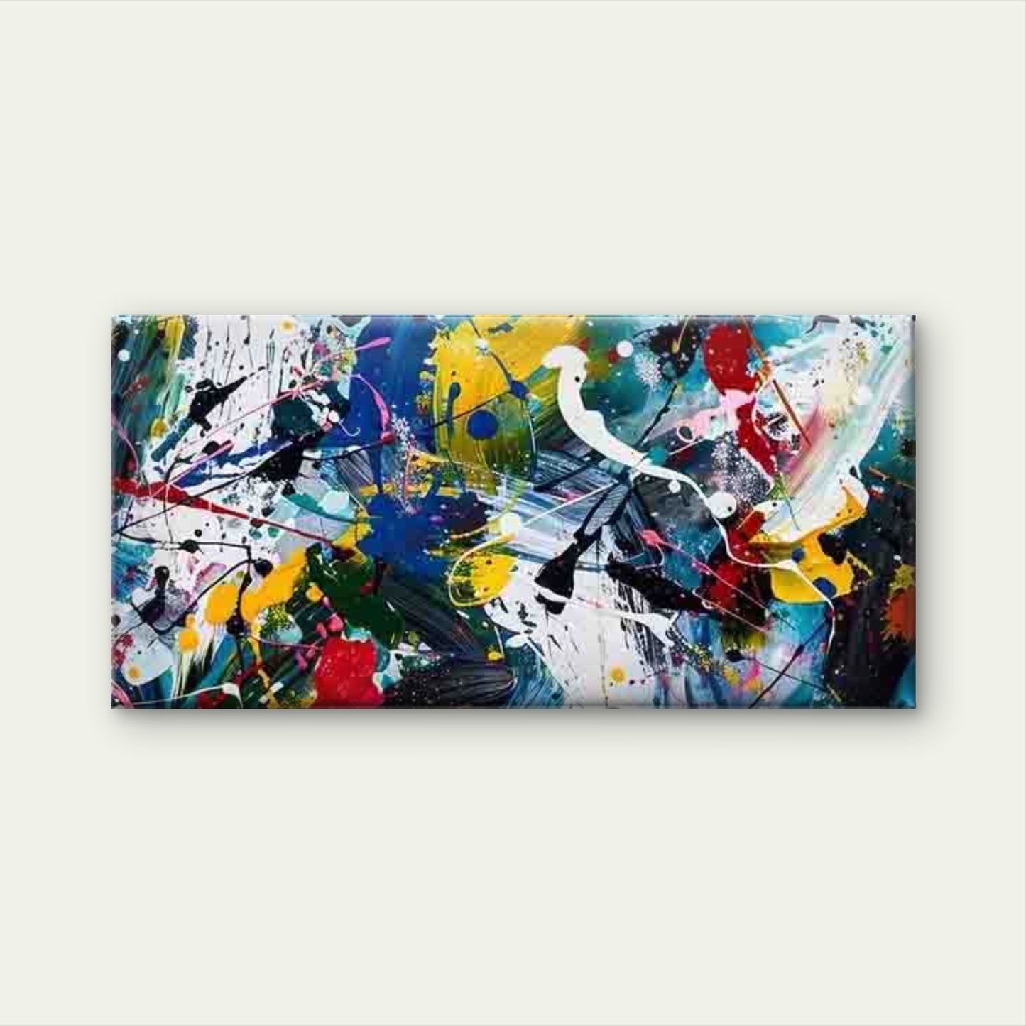 Abstract Colorful Splash Art Wall Art Canvas Office Home Room Framed 120x60cm