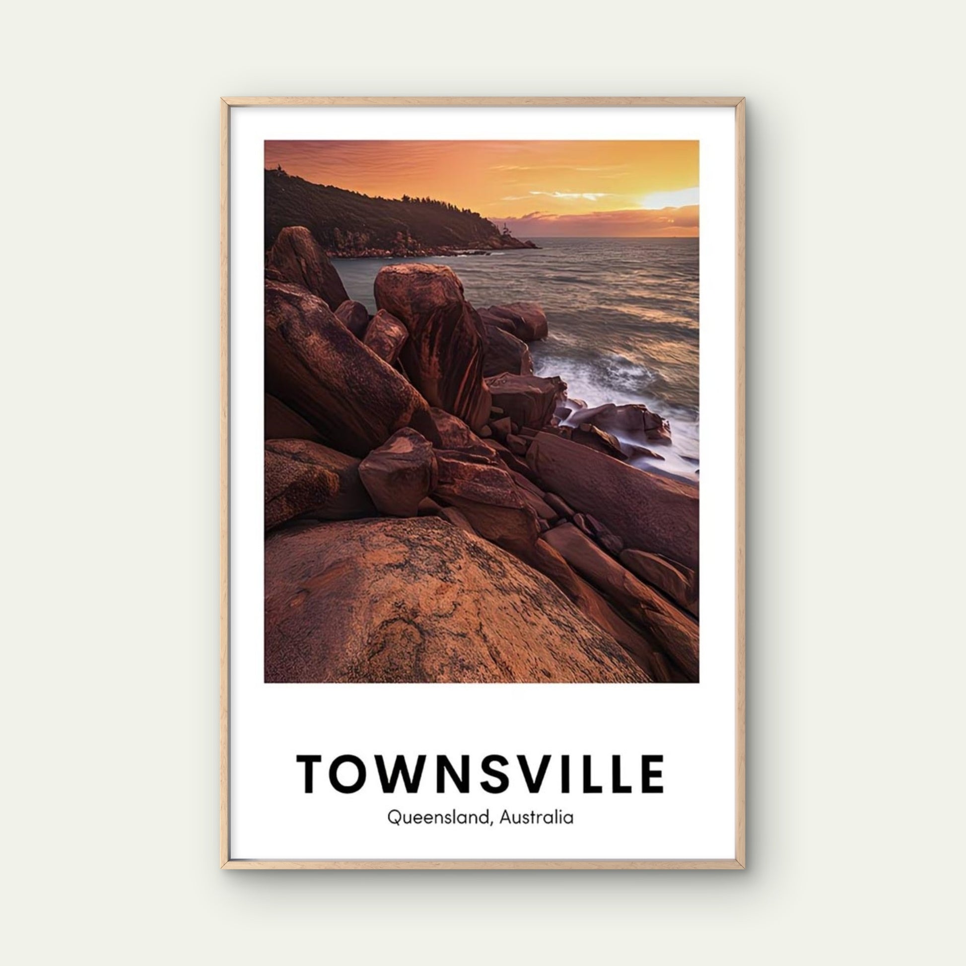 Queensland Coastal Travel Print Travel Poster Print Wall Art - Bella Home Decor