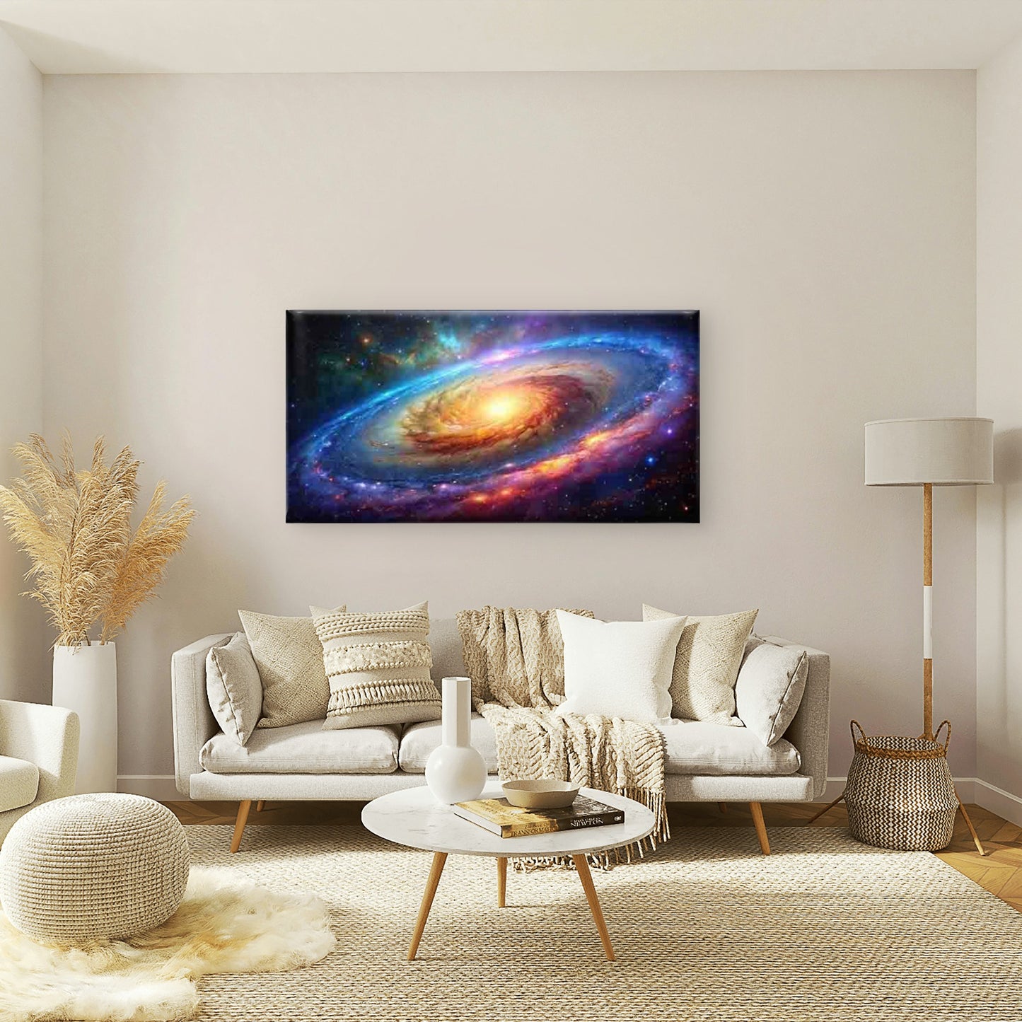 Abstract Spiral Galaxy Wall Art Canvas Office Home Room Framed 120x60cm - Bella Home Decor
