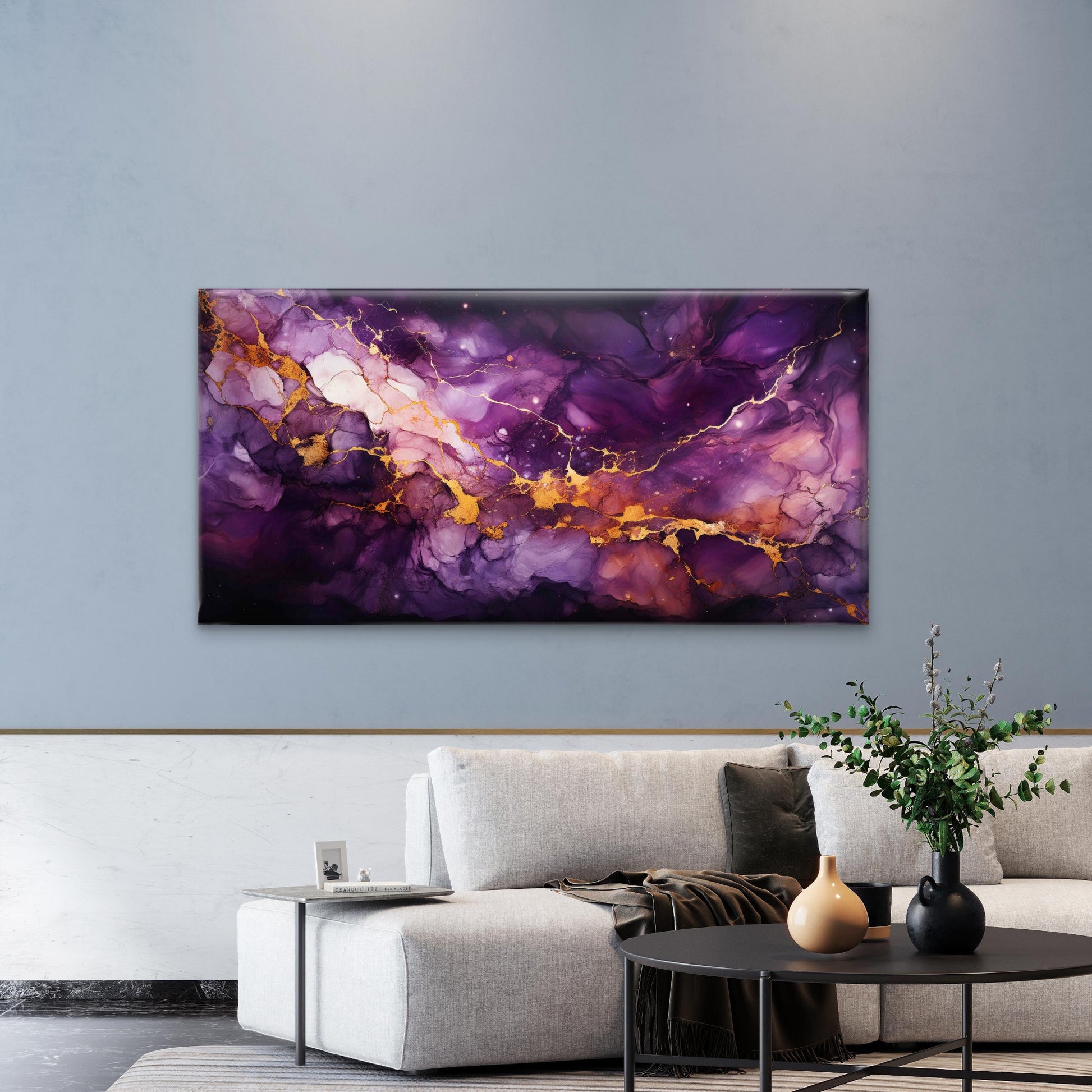 Abstract With Marble Elements Wall Art Canvas Office Home Room Framed 120x60cm - Bella Home Decor