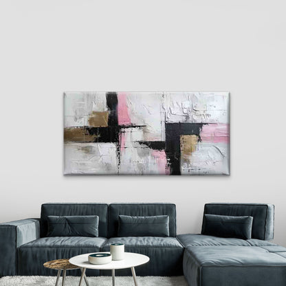Abstract Geometric Design Wall Art Canvas Office Home Room Framed 120x60cm - Bella Home Decor